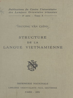 cover image of Structure de la langue vietnamienne